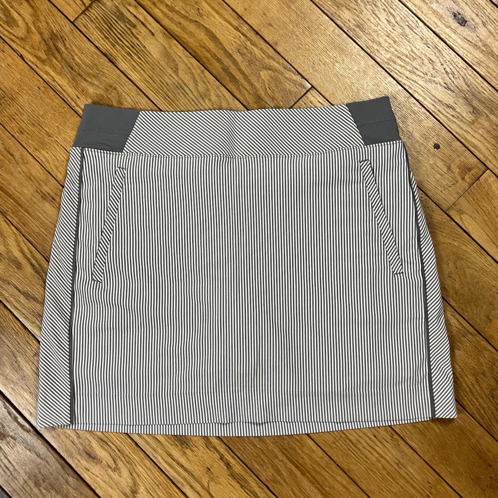 Athleta Black and White Striped Skort